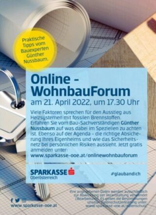 Online – WohnbauForum der Sparkasse OÖ – mit Günther Nussbaum