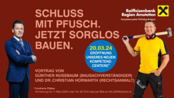 20.03.24 ERÖFFNUNG UNSERES NEUEN KOMPETENZCENTERS | Raiffeisenbank Region Amstetten